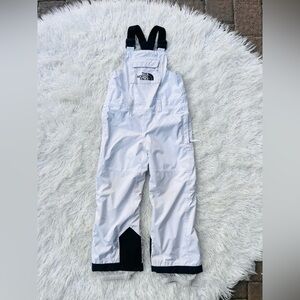 Girls The North Face DryVent Snow Bibs | White Ski Overalls Size S (7/8)
